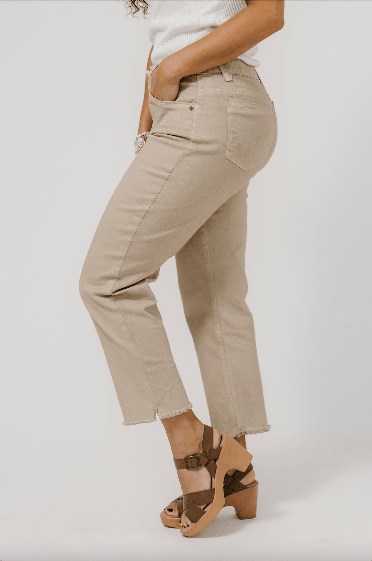 High Rise Slim Straight - Pale Oak - Mainstream Boutique