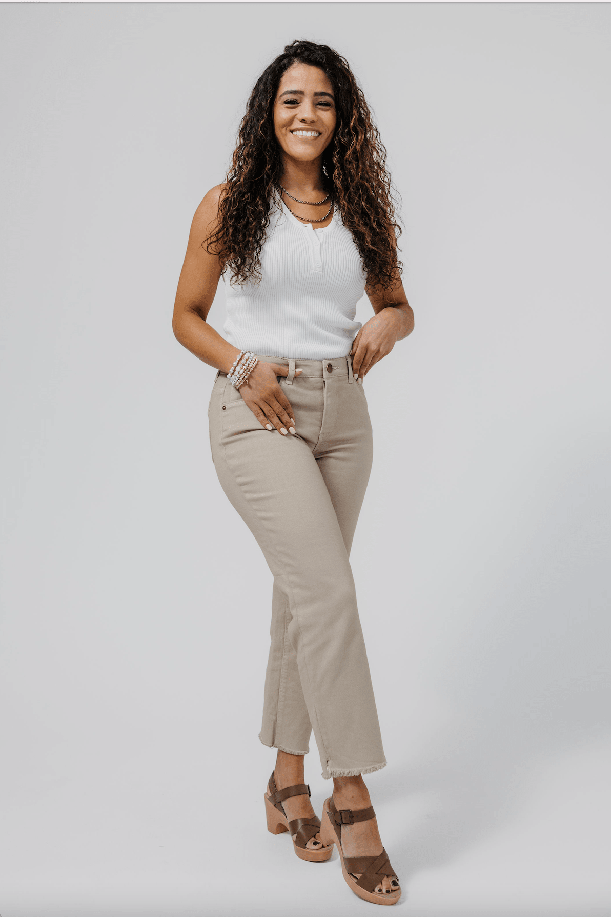 High Rise Slim Straight - Pale Oak - Mainstream Boutique