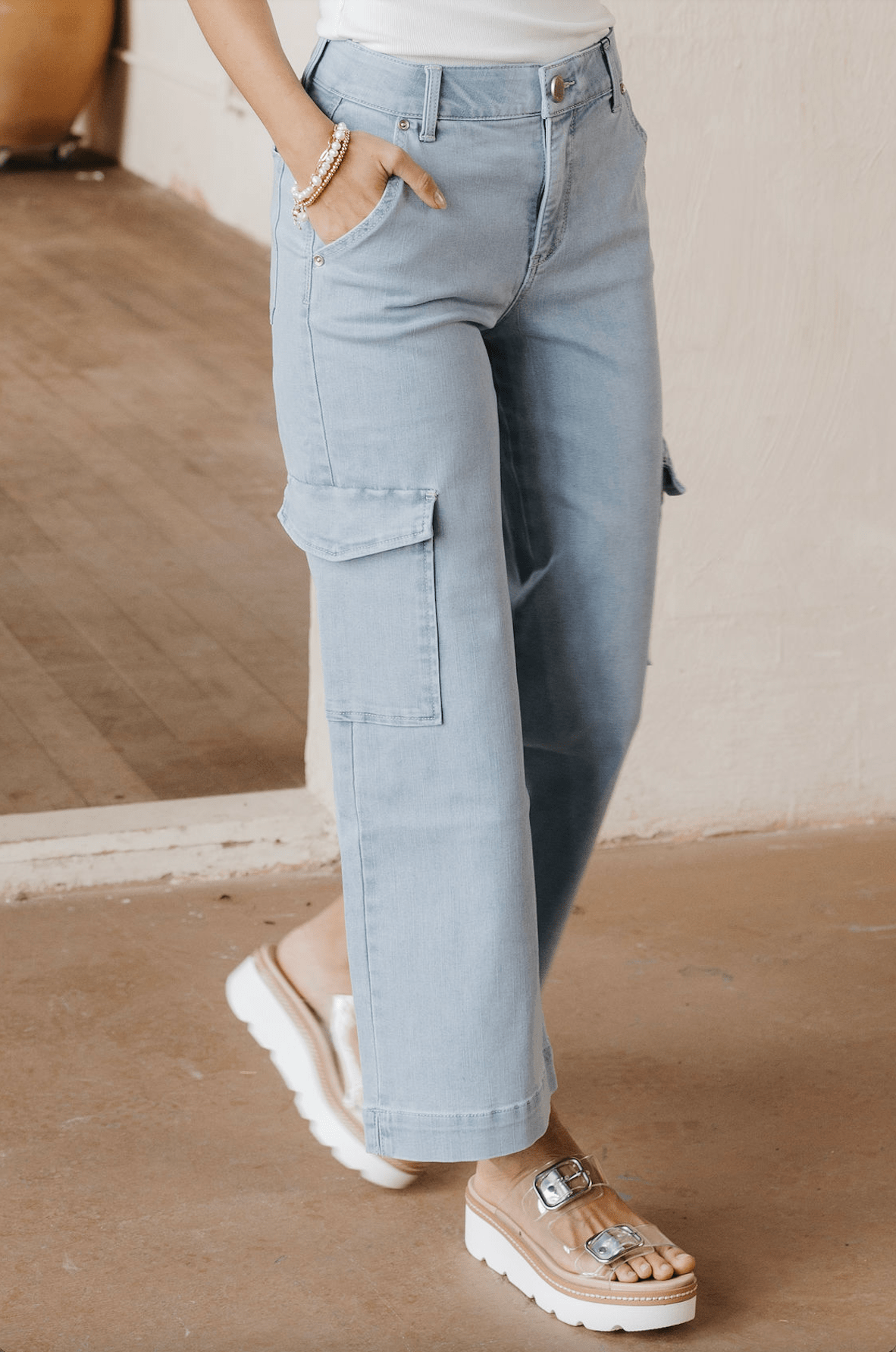 High Rise Cargo Wide Leg - Mainstream Boutique