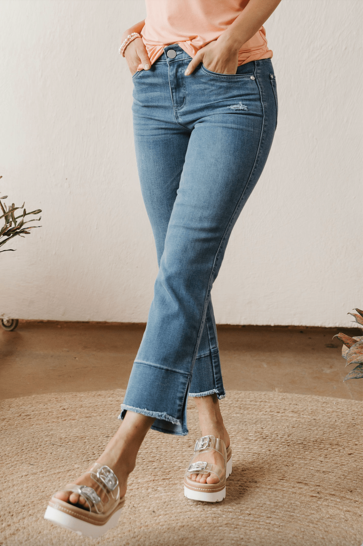 Kick Flare With Frayed Hem - Mainstream Boutique