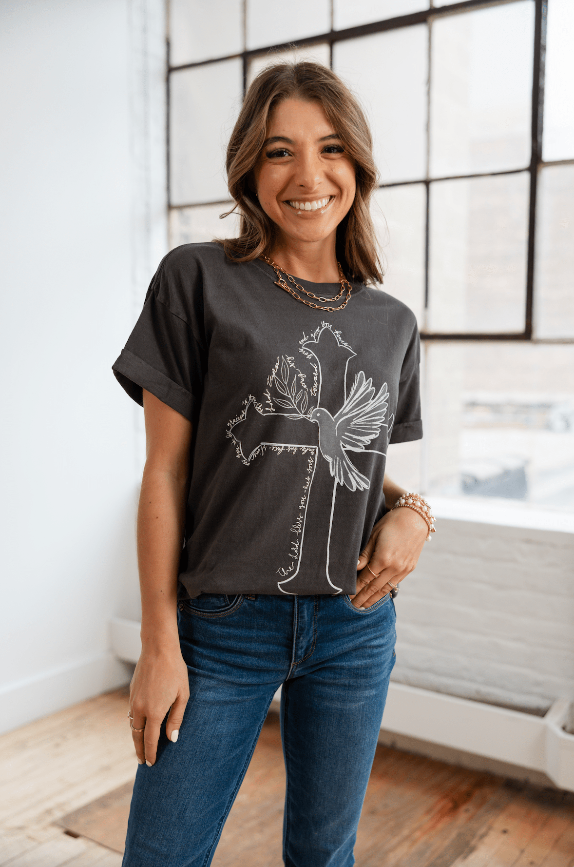 Cross And Dove Graphic Tee - Mainstream Boutique