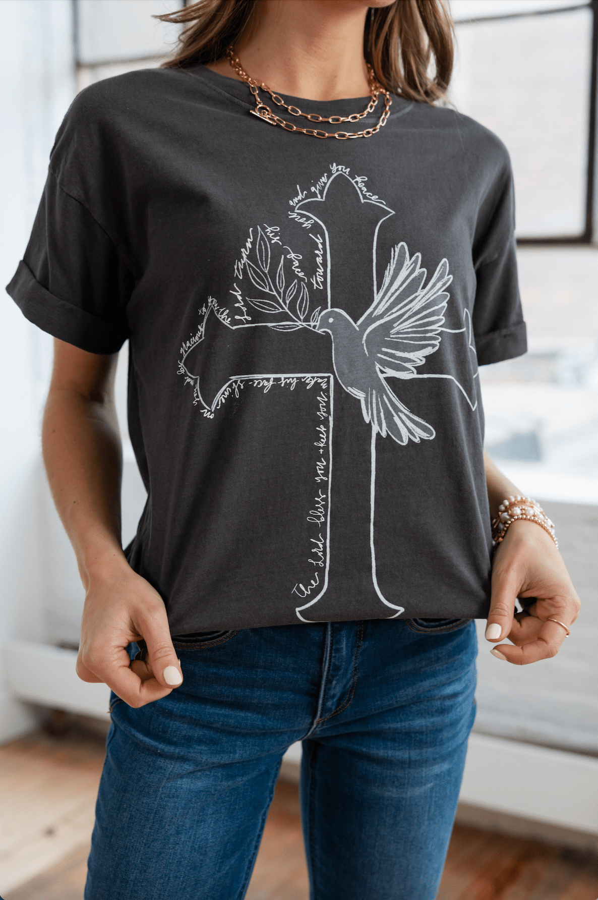 Cross And Dove Graphic Tee - Mainstream Boutique