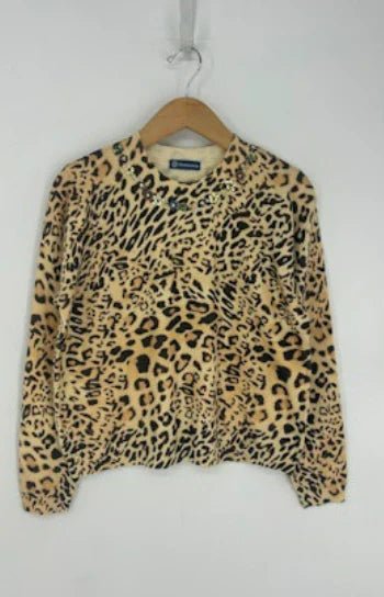 Printed Sequin Neck Detail Sweater - Mainstream Boutique