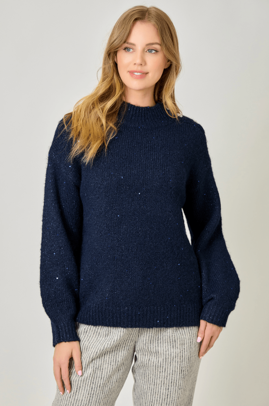 Mock Neck Sparkle Sweater - Mainstream Boutique