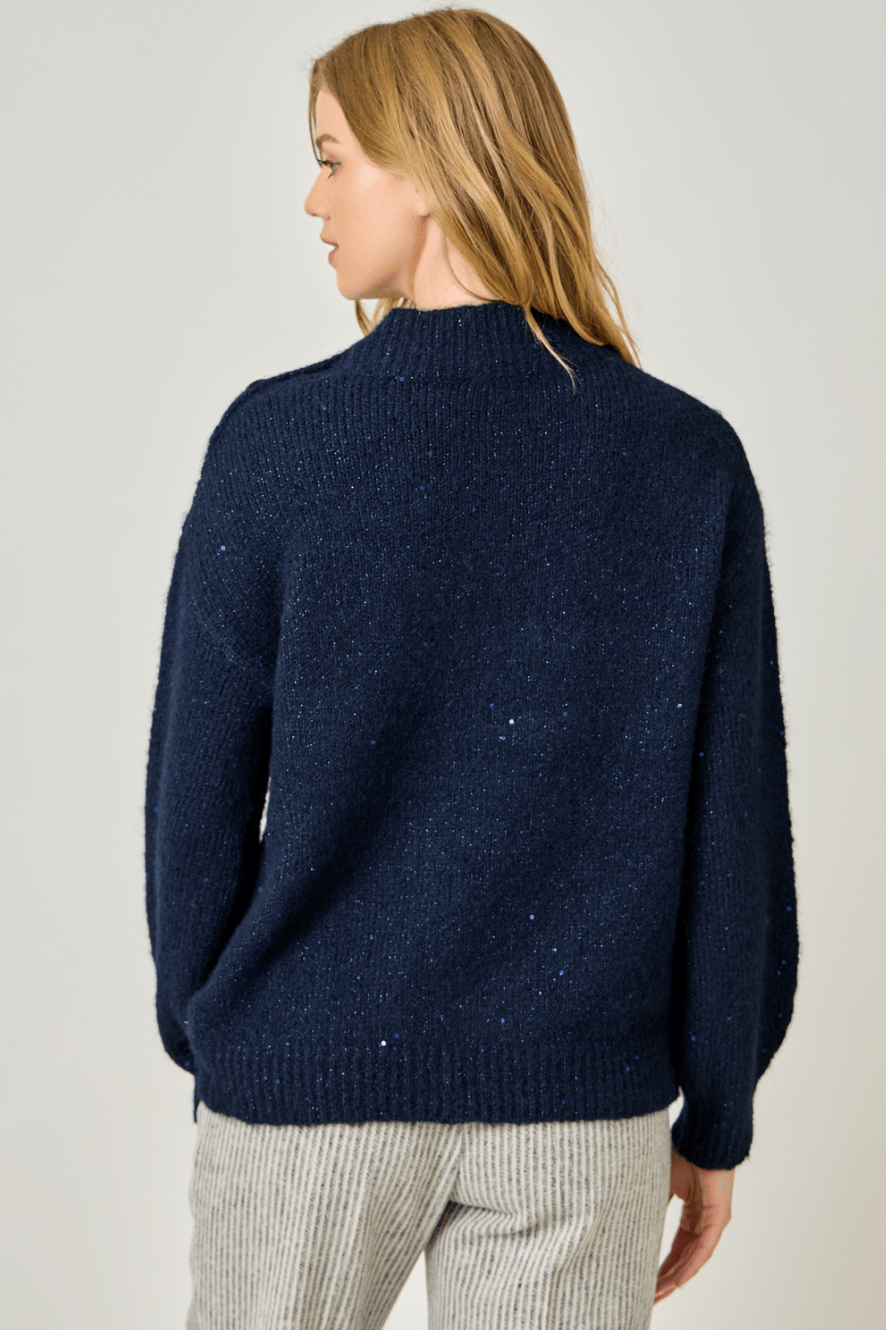 Mock Neck Sparkle Sweater - Mainstream Boutique