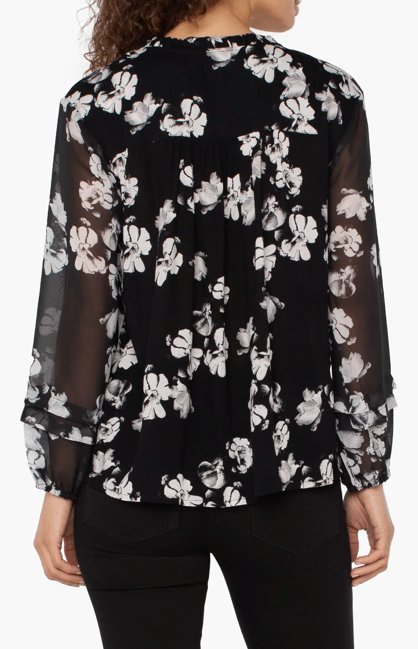 Liverpool Floral Sheer Blouse - Mainstream Boutique