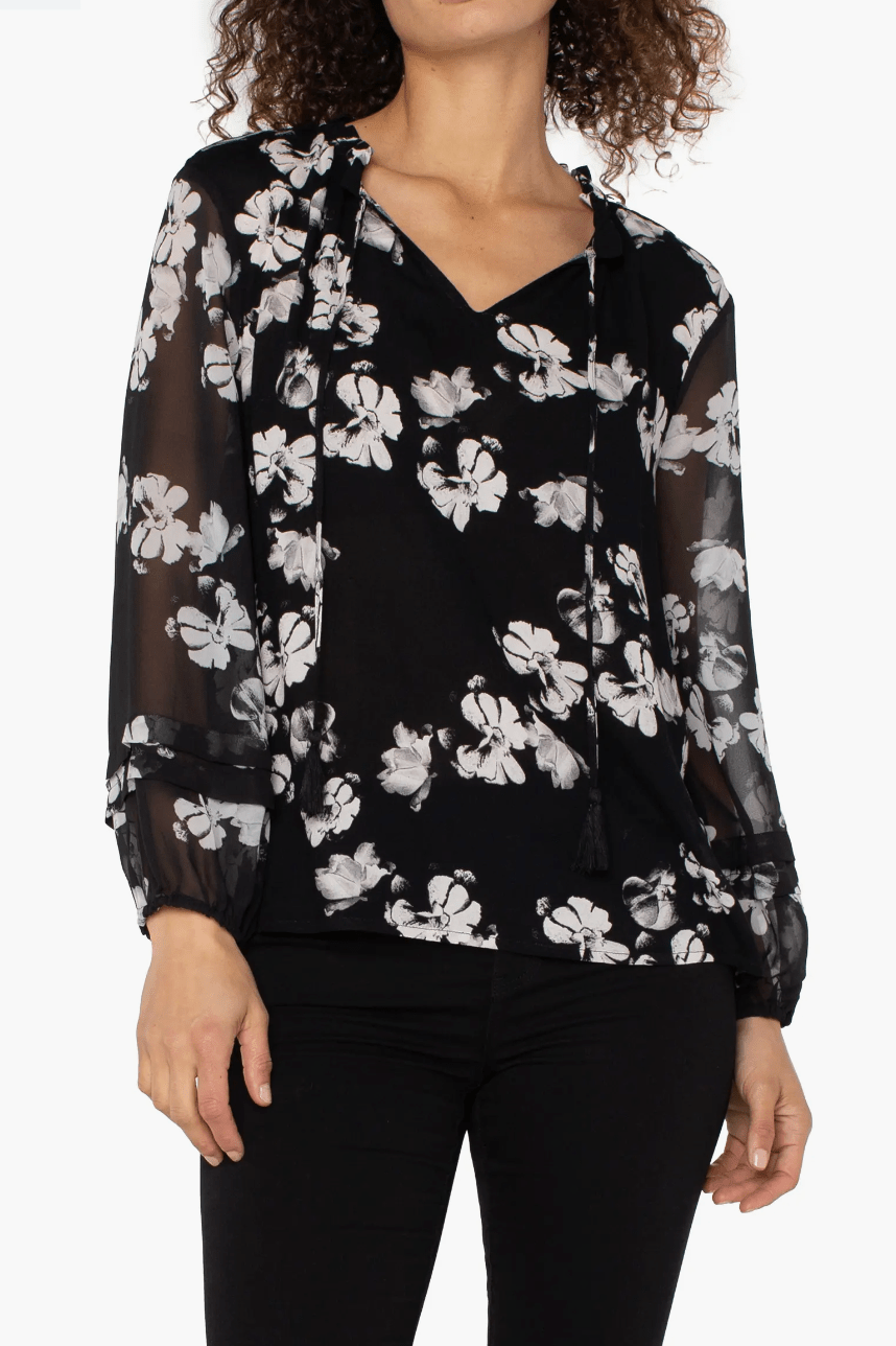 Liverpool Floral Sheer Blouse - Mainstream Boutique