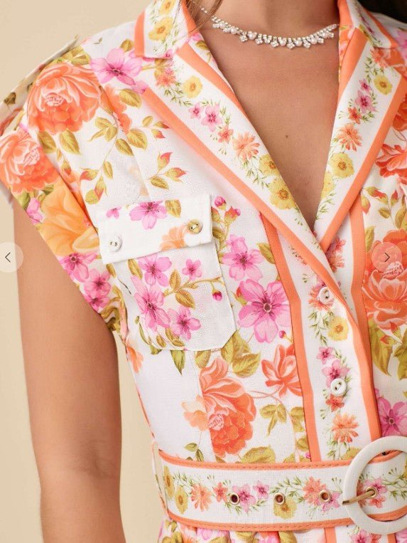 Petal Parade Belted Dress - Mainstream Boutique