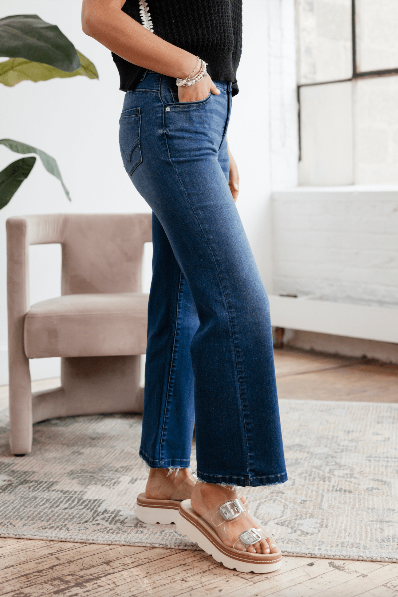 Crop Flare With Grinded Hem - Mainstream Boutique