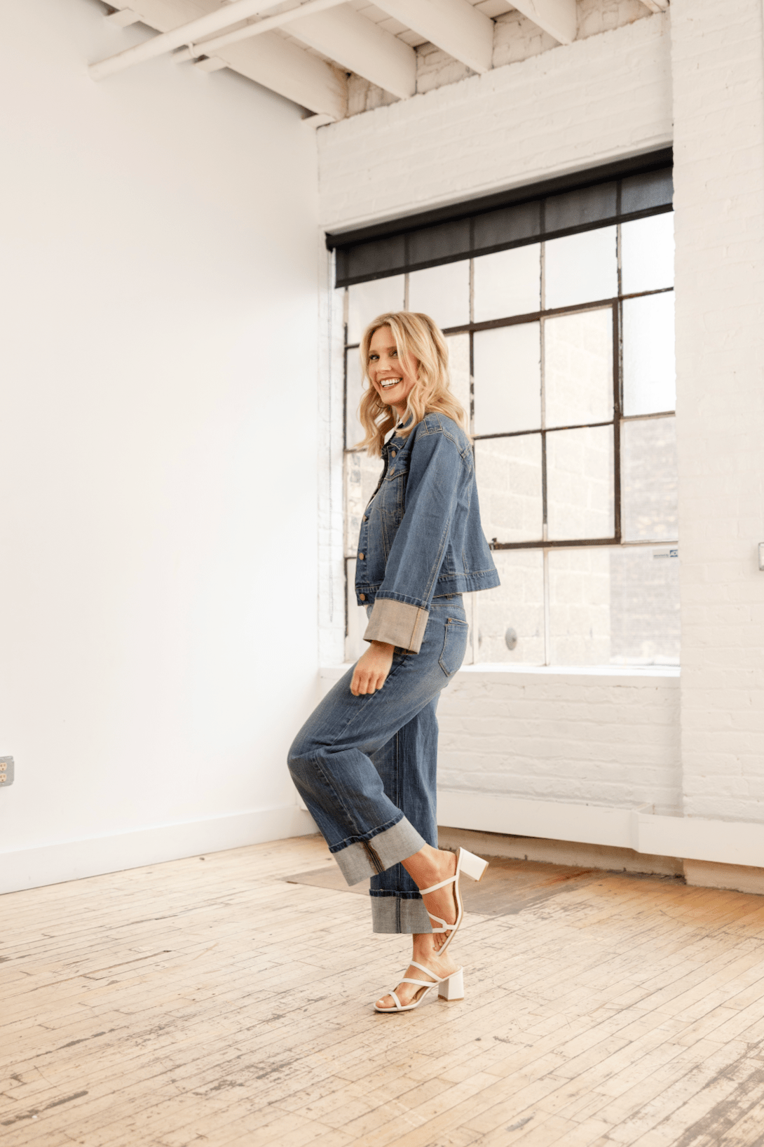 Denim Jacket With Fixed Cuff - Mainstream Boutique