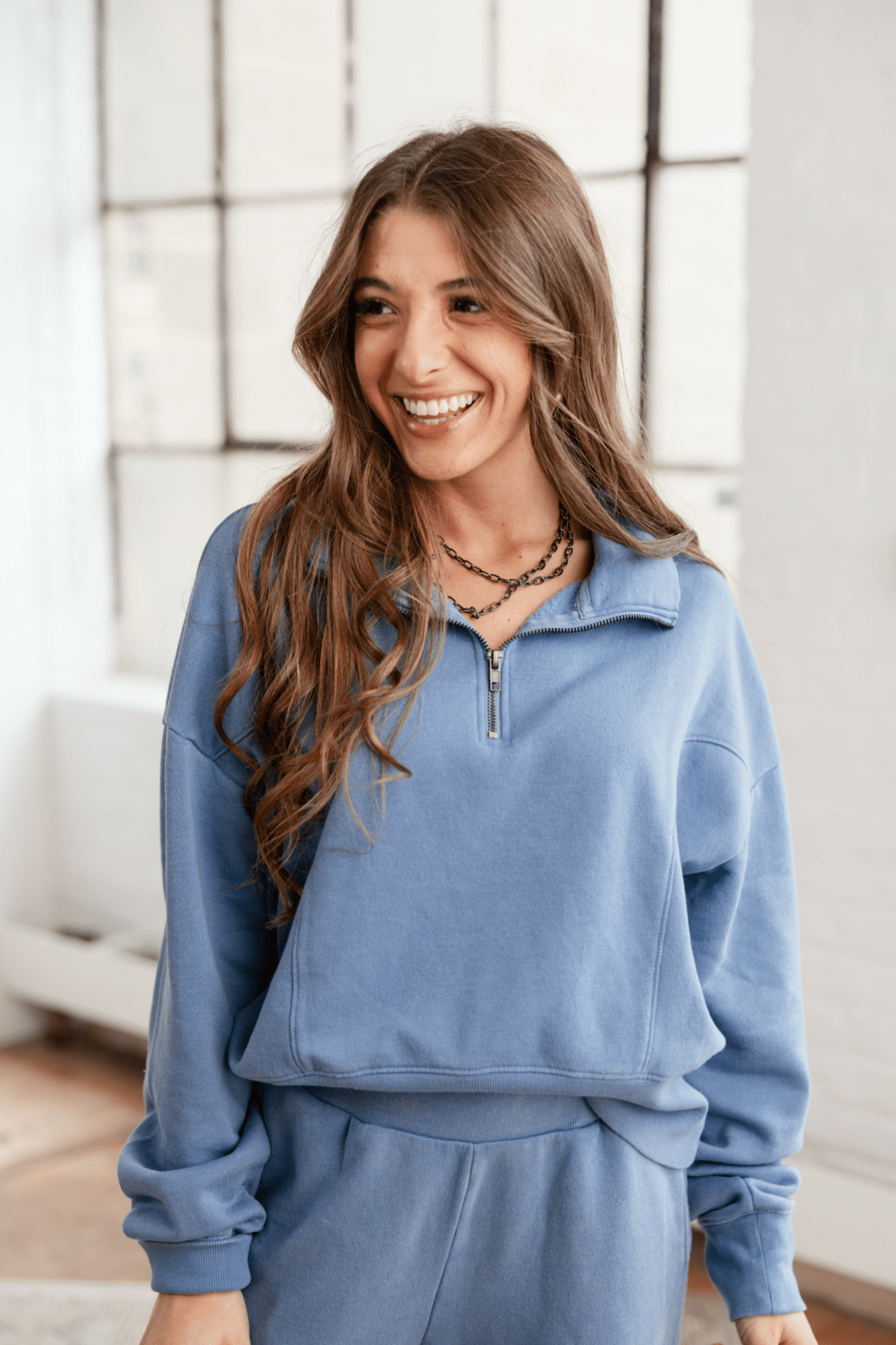MM Henley French Terry Quarter Zip - 2 Colors - Mainstream Boutique