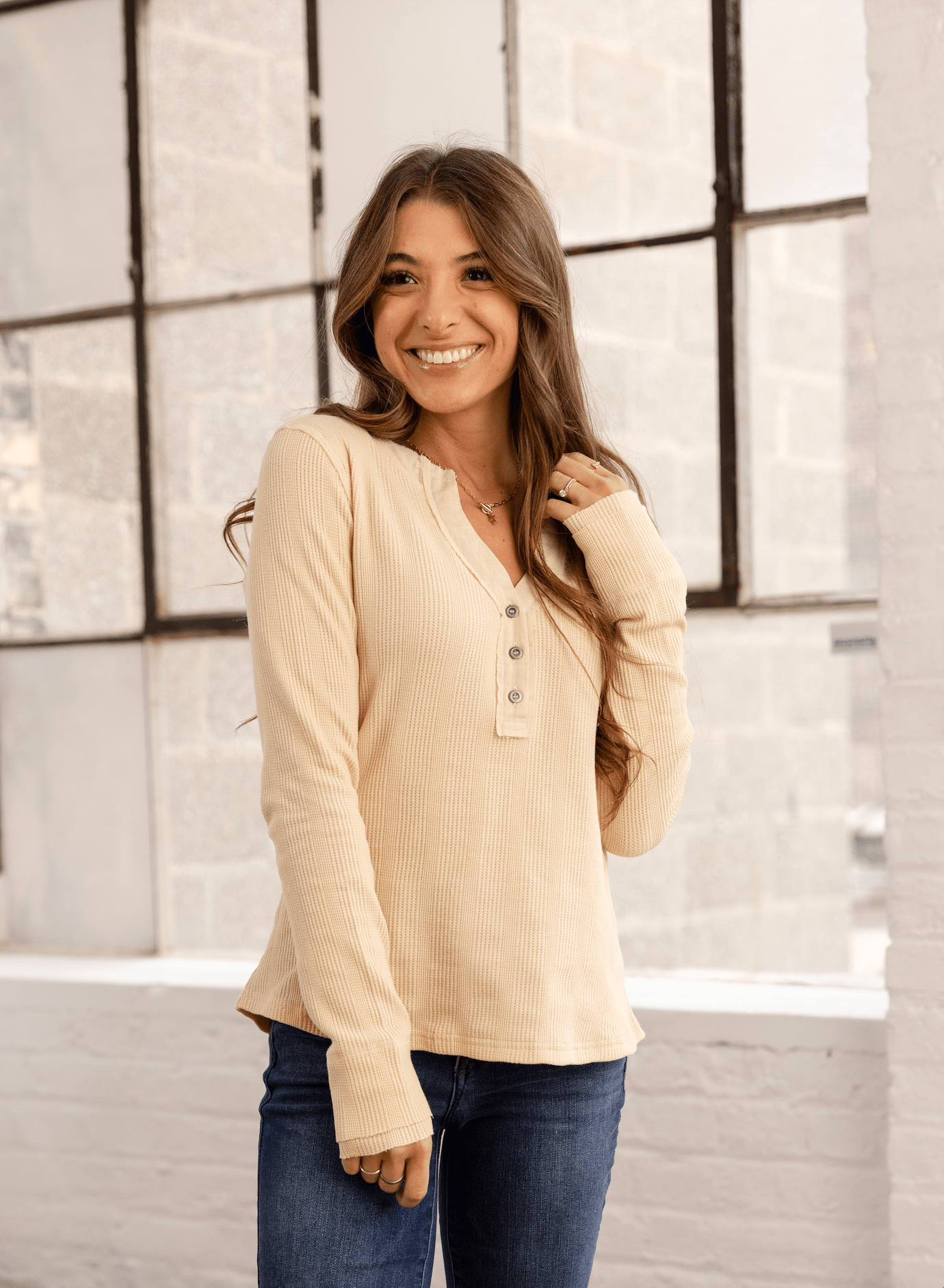 Button Henley Top - 2 Colors - Mainstream Boutique