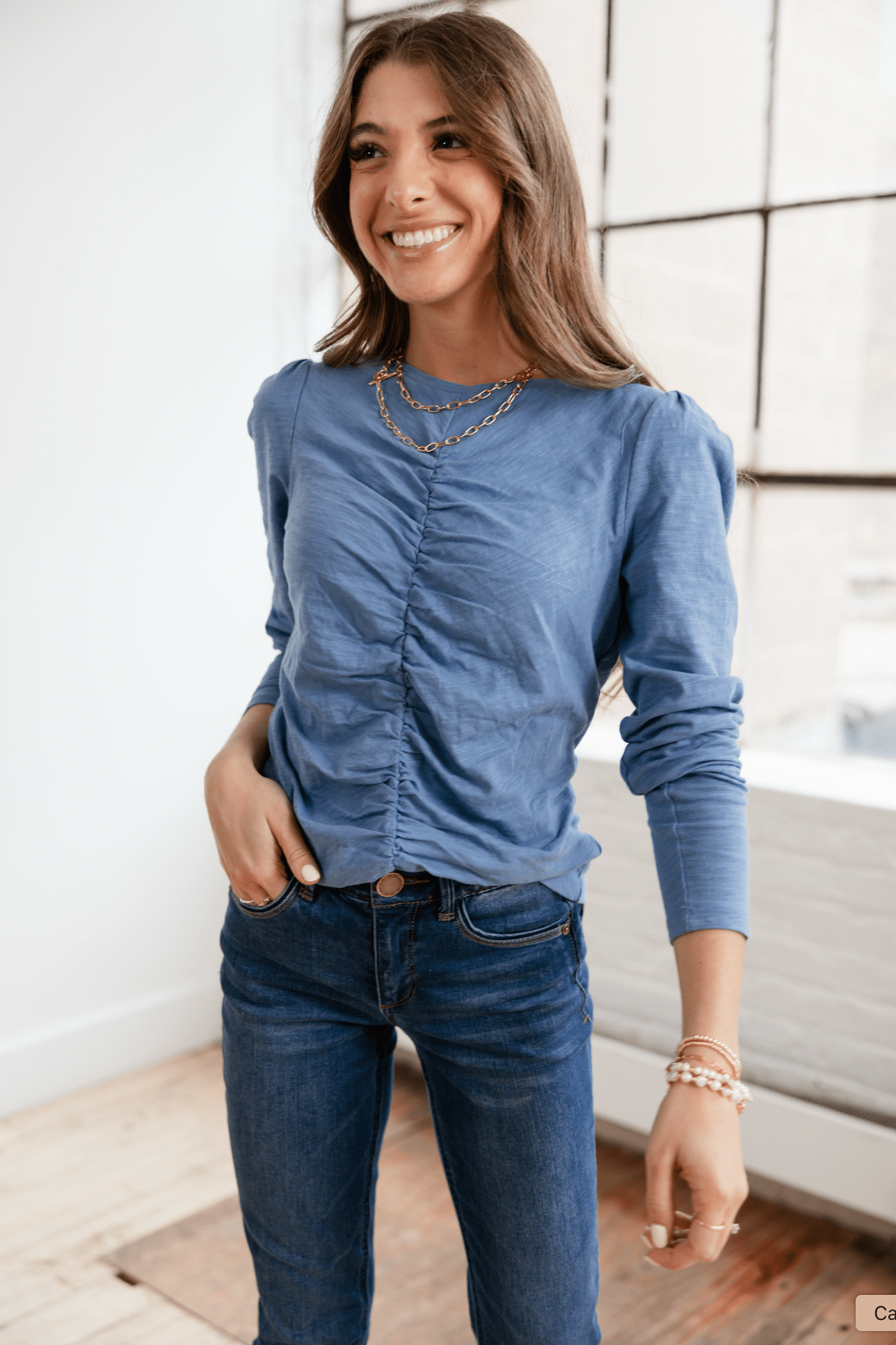 MM Gathered Front Top - 3 Colors - Mainstream Boutique