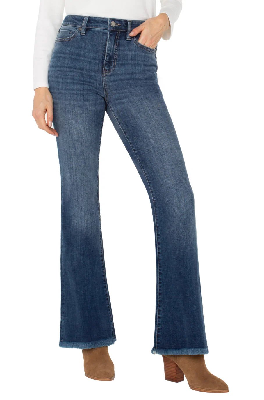Liverpool Hannah Flare W/ Fray Hem - Mainstream Boutique