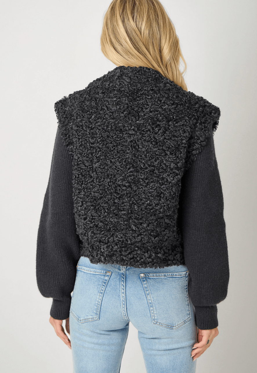 Mixed Media Sweater Jacket - Mainstream Boutique