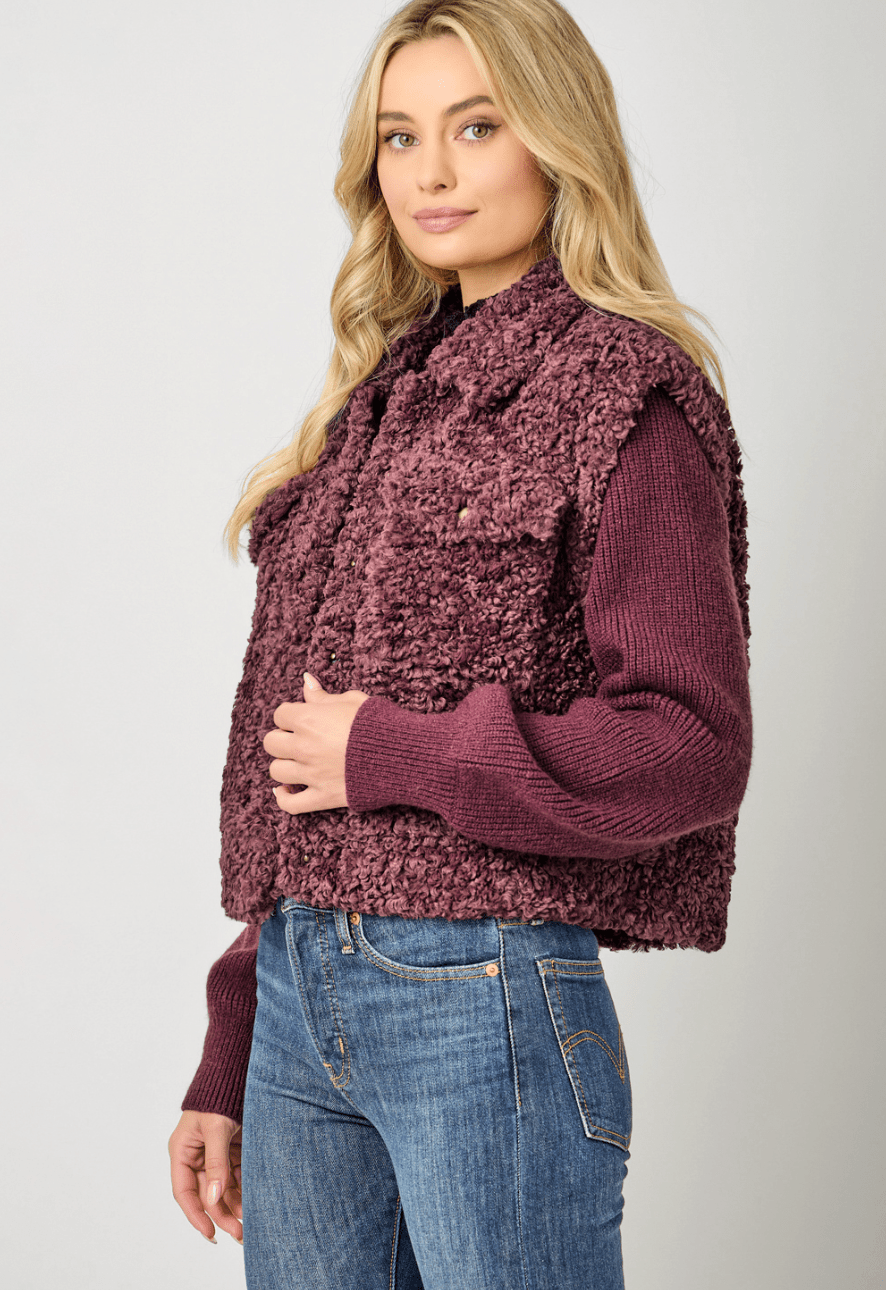Mixed Media Sweater Jacket - Mainstream Boutique
