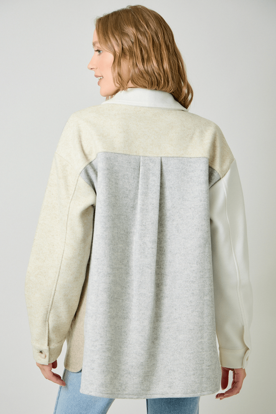 Color Blocked Shacket - Mainstream Boutique