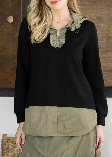 The Kaylee Contrast Hoodie Top - Mainstream Boutique
