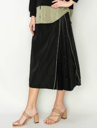 Edge & Elegance Pleated Zip Skirt - Mainstream Boutique