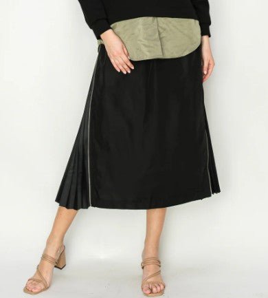 Edge & Elegance Pleated Zip Skirt - Mainstream Boutique