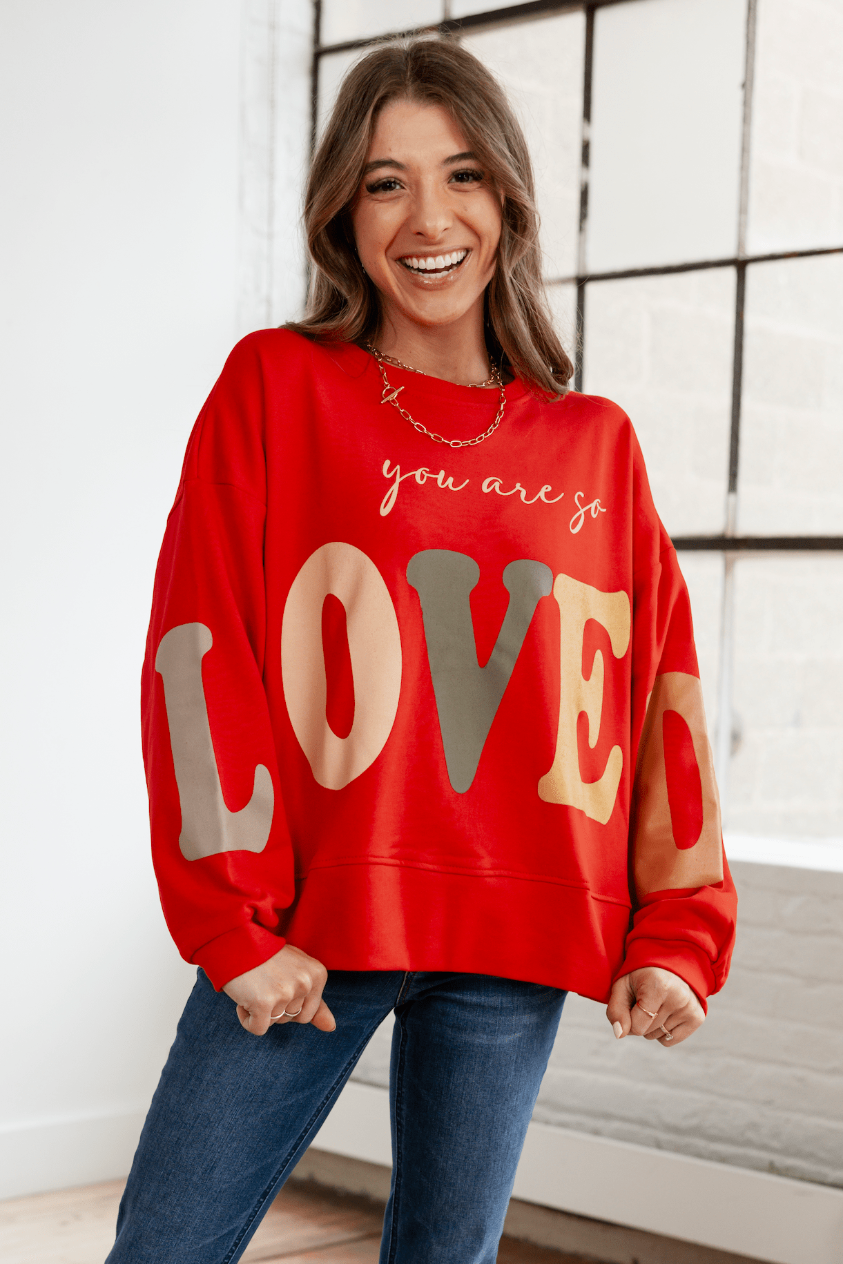 Made In Italy You Are So Loved Graphic Crewneck - Mainstream Boutique