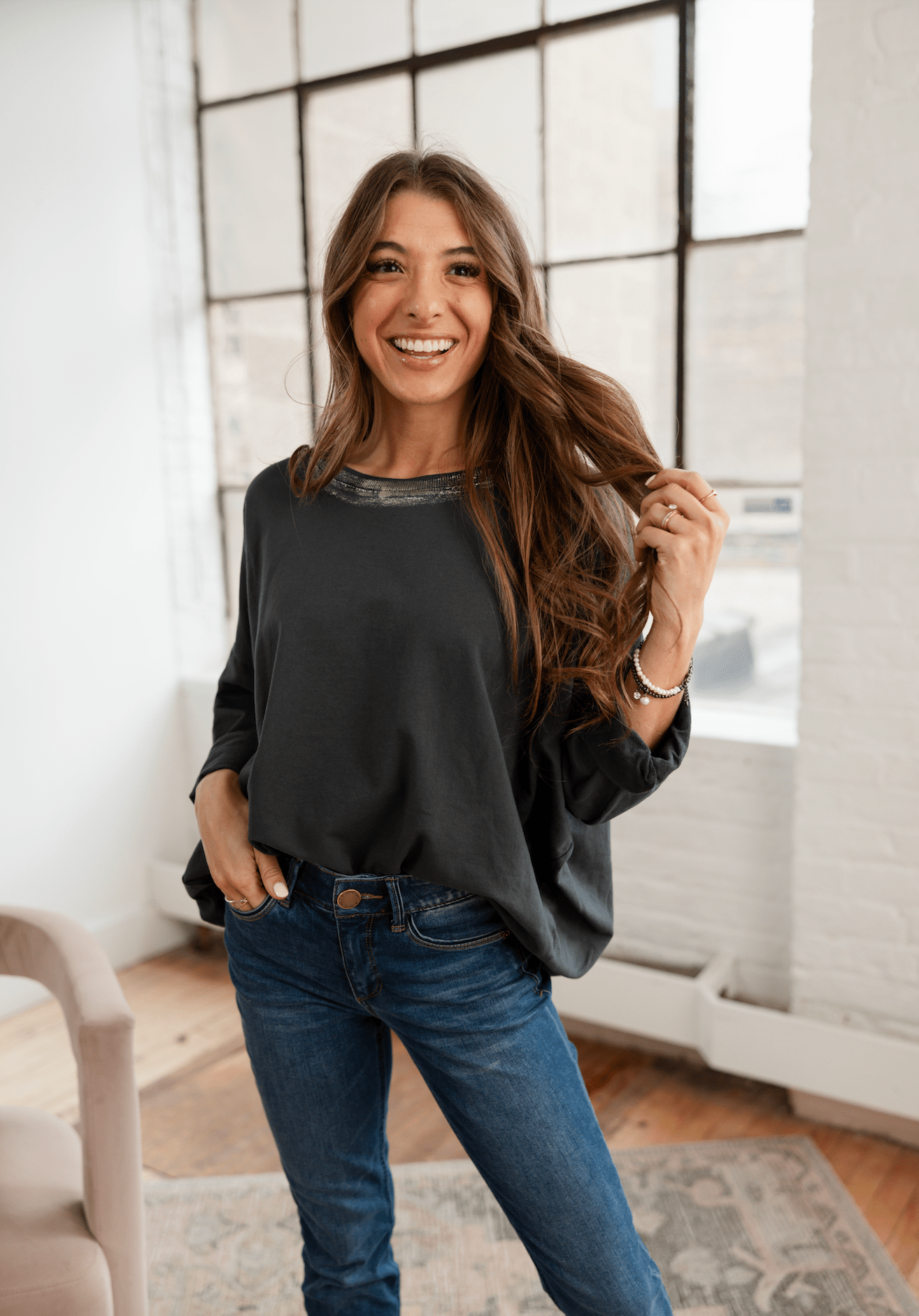 Italian Jet Setter Flowy Top - 2 Colors - Mainstream Boutique