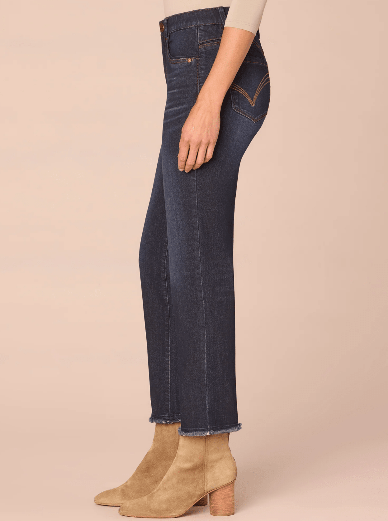 PETITE Slim Straight Jeans With Cascading Hem - Mainstream Boutique