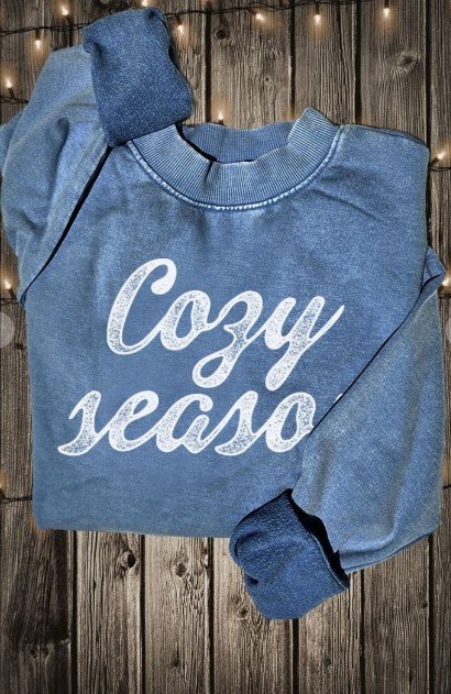Cozy Season Mineral Wash Graphic Sweatshirt - Mainstream Boutique