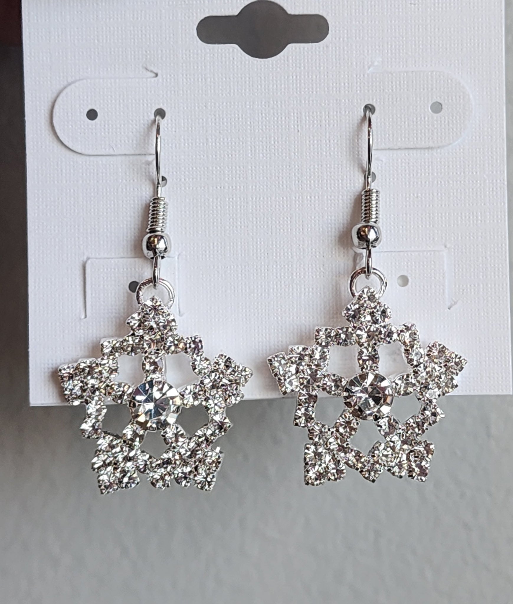 Silver Crystal Snowflake Set With Ball Chain - Mainstream Boutique