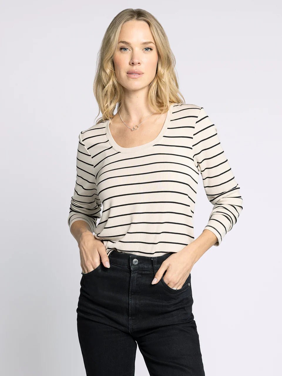Thread & Supply Lauren Top - Birch/Black - Mainstream Boutique