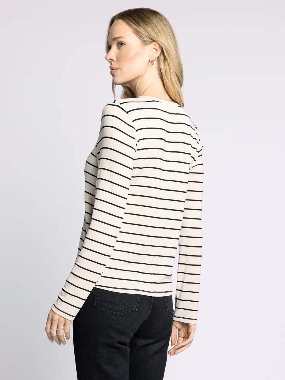 Thread & Supply Lauren Top - Birch/Black - Mainstream Boutique