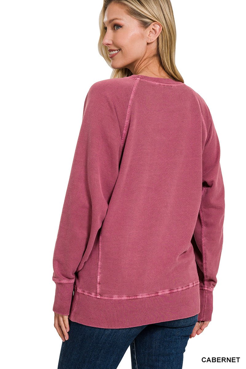French Terry Pullover With Pockets - Mainstream Boutique