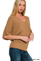 V - Neck Short Sleeve Sweater - Mainstream Boutique
