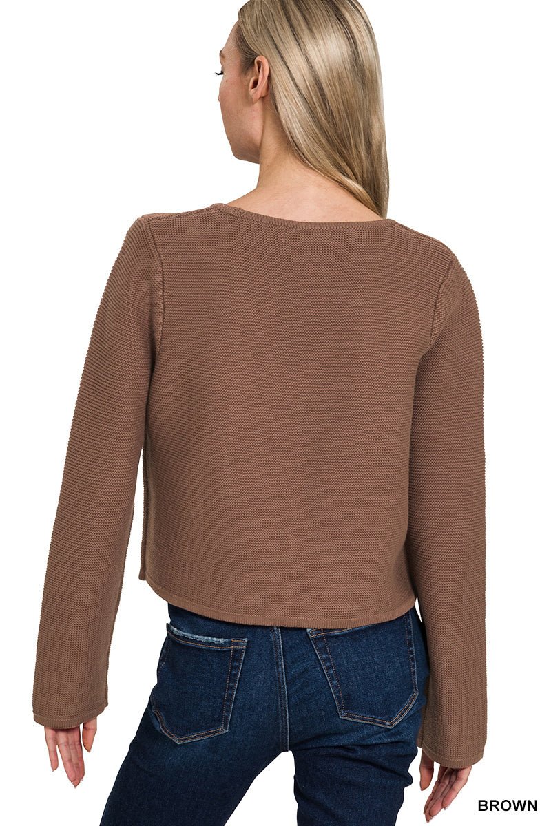 Tie Front Sweater Cardigan - Mainstream Boutique