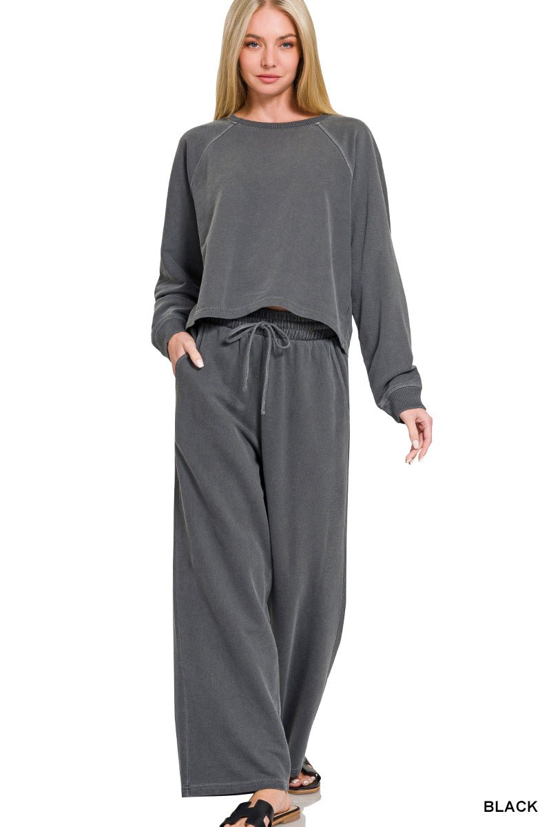 French Terry Pullover And Pants Set - Mainstream Boutique