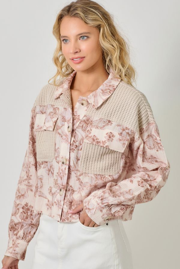 Mixed Media Floral Jacket - Mainstream Boutique