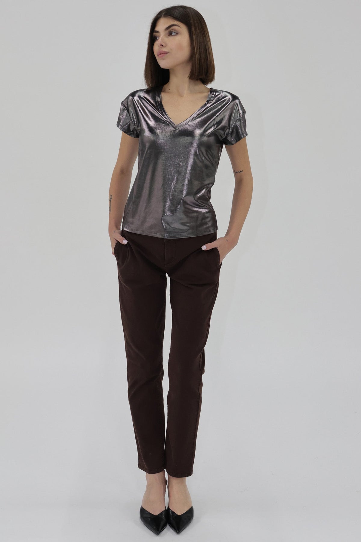 Another Love Lumi Top - Metallic Black - Mainstream Boutique