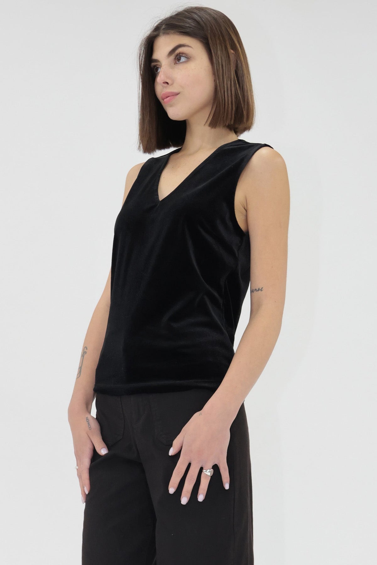 Another Love Jenni Velvet Tank - Black - Mainstream Boutique