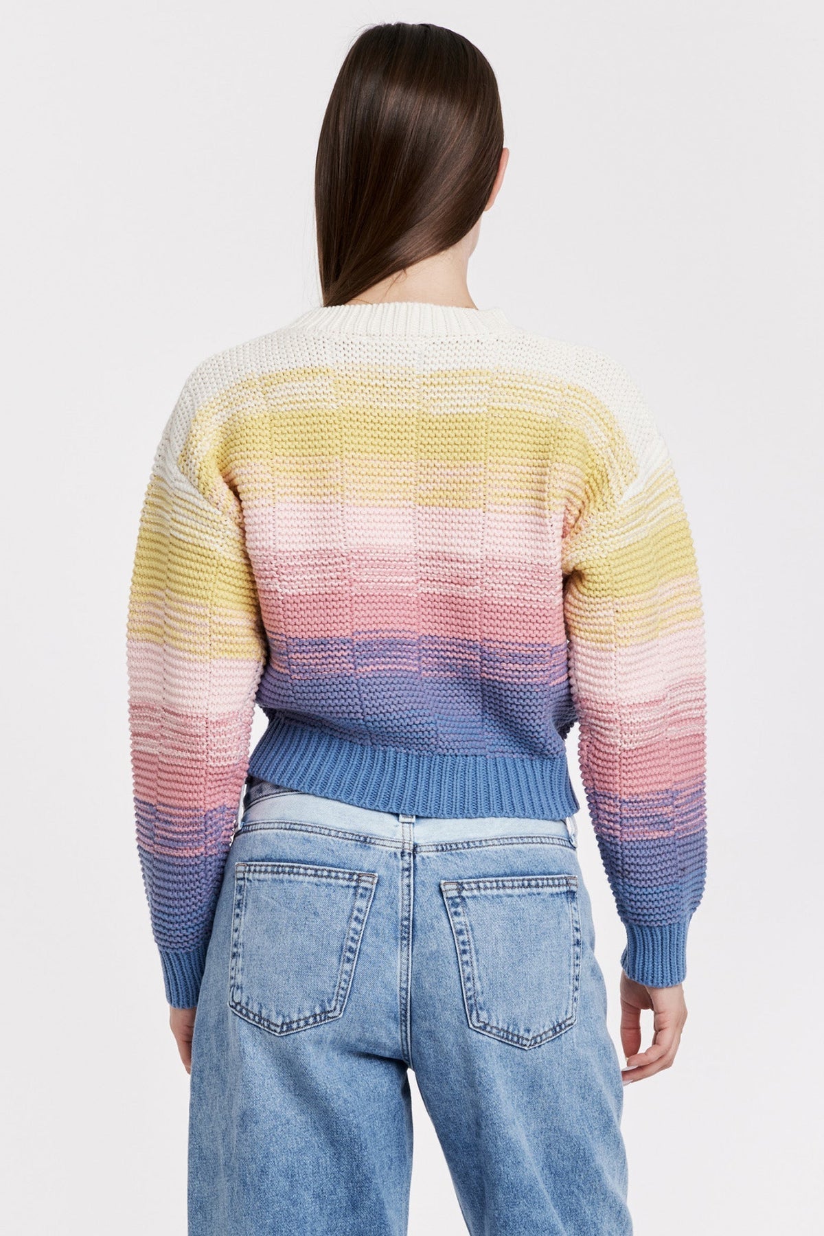 Another Love Jaycee Ombre LS Crochet Sweater - Sunrise Melange - Mainstream Boutique