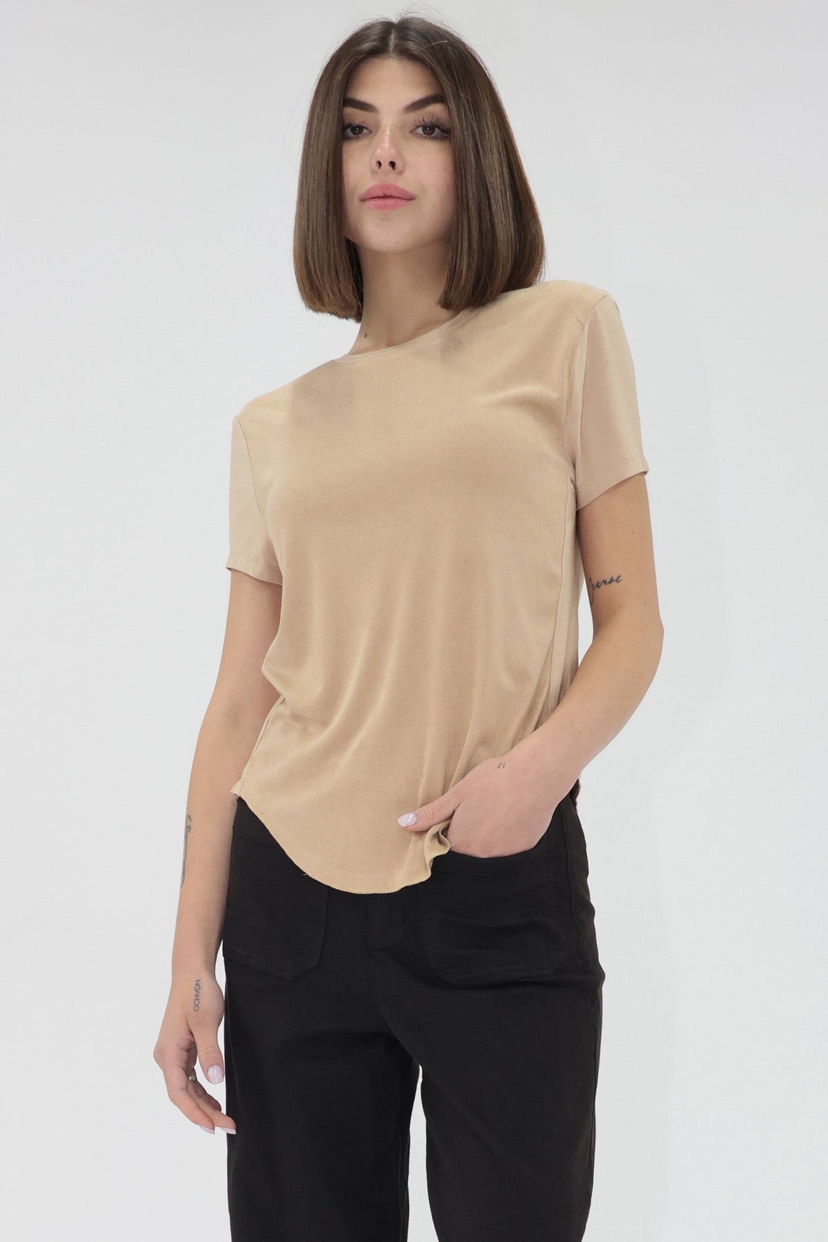 Another Love Elaina Suede Top - Oatmeal Cookie - Mainstream Boutique