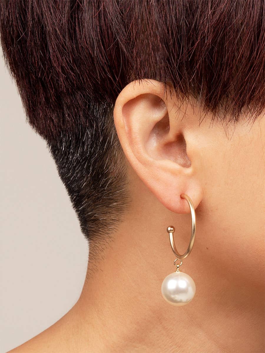Pearl Bead Hoop Earring - Mainstream Boutique