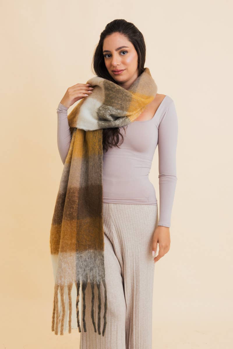 Cozy Breeze Oversized Fringe Scarf - Fall & Winter Essential - Mainstream Boutique