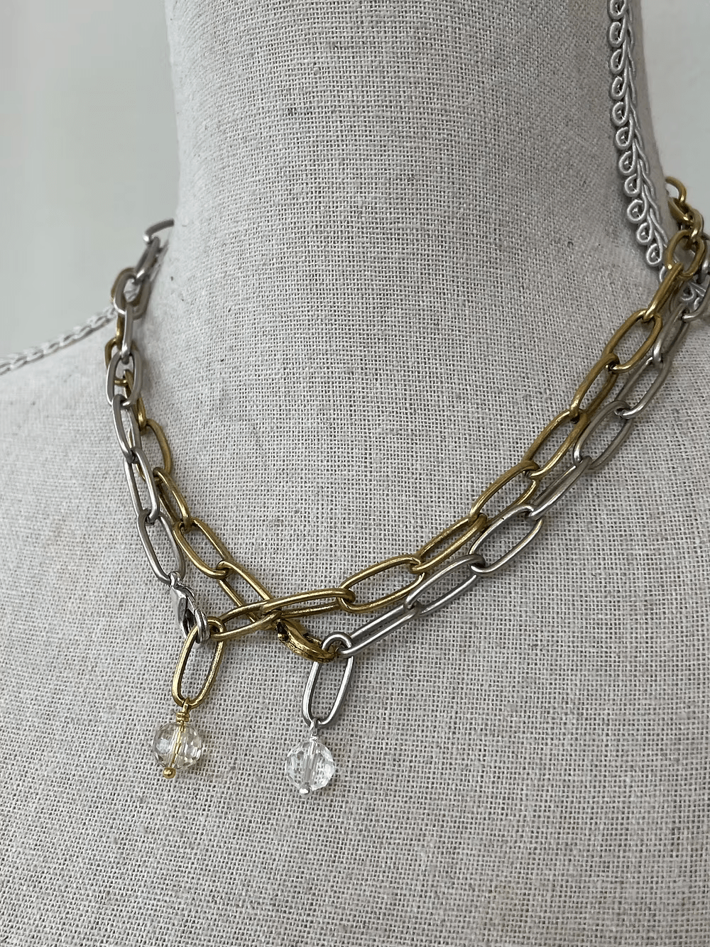 Mixed Metal Paperclip Necklace - Mainstream Boutique