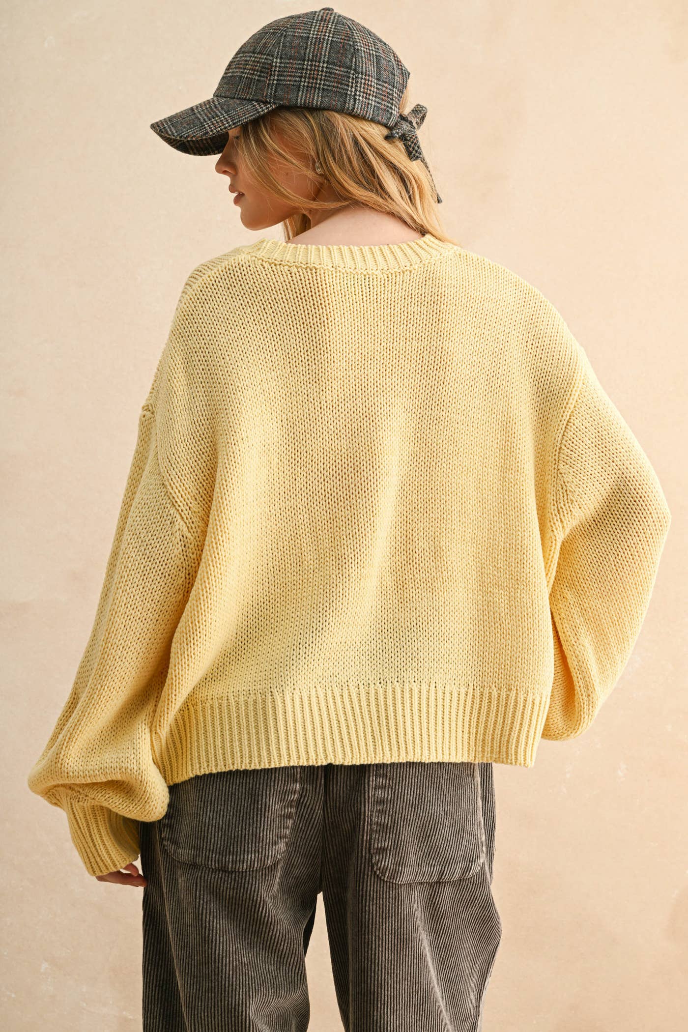 Miou Muse Balloon Sleeve Sweater Top - Butter - Mainstream Boutique