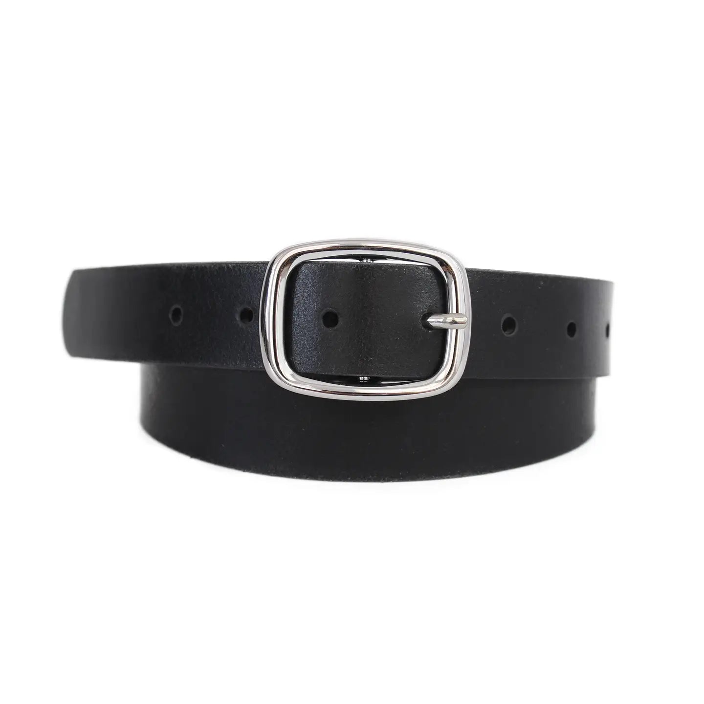 Bright Silver Everyday Leather Belt - Mainstream Boutique