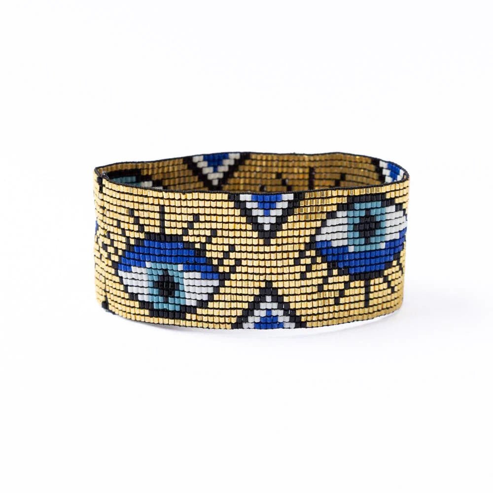 Brooklyn Eye Luxe Beaded Stretch Bracelet Gold - Mainstream Boutique