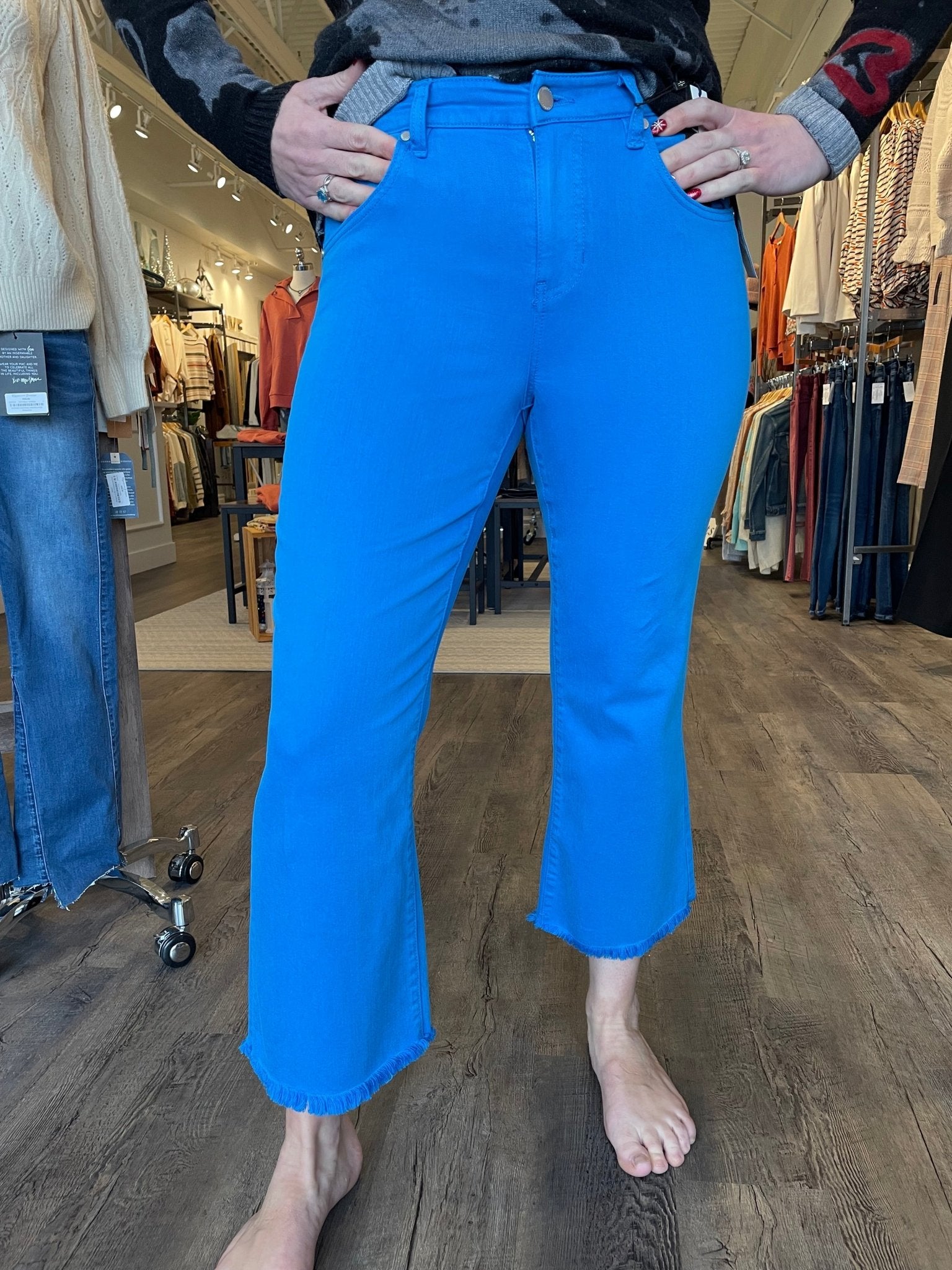 Hannah Crop Flare With Fray Hem - HQ - Mainstream Boutique