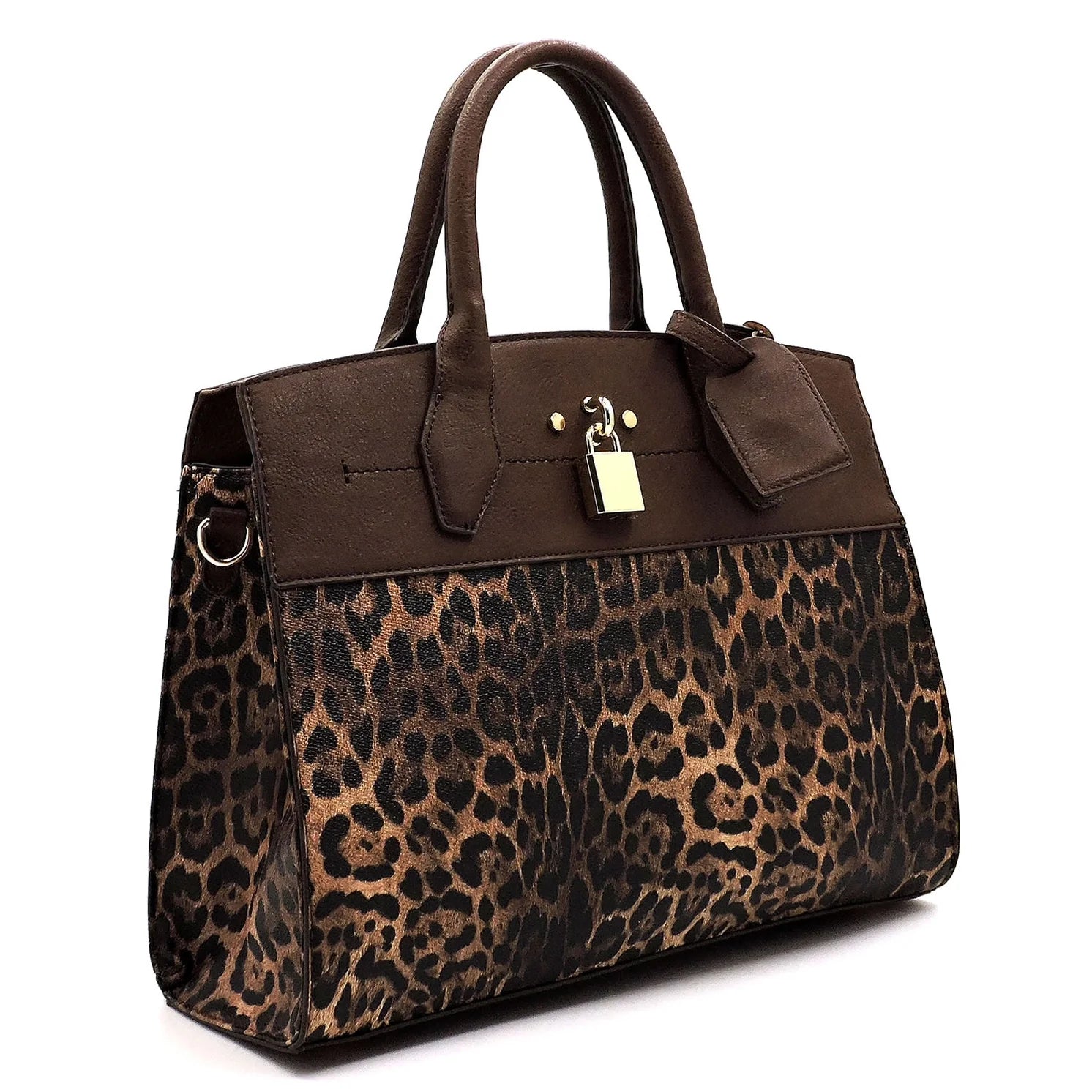 Elizabeth Leopard Padlock 2 - in - 1 Satchel - Mainstream Boutique