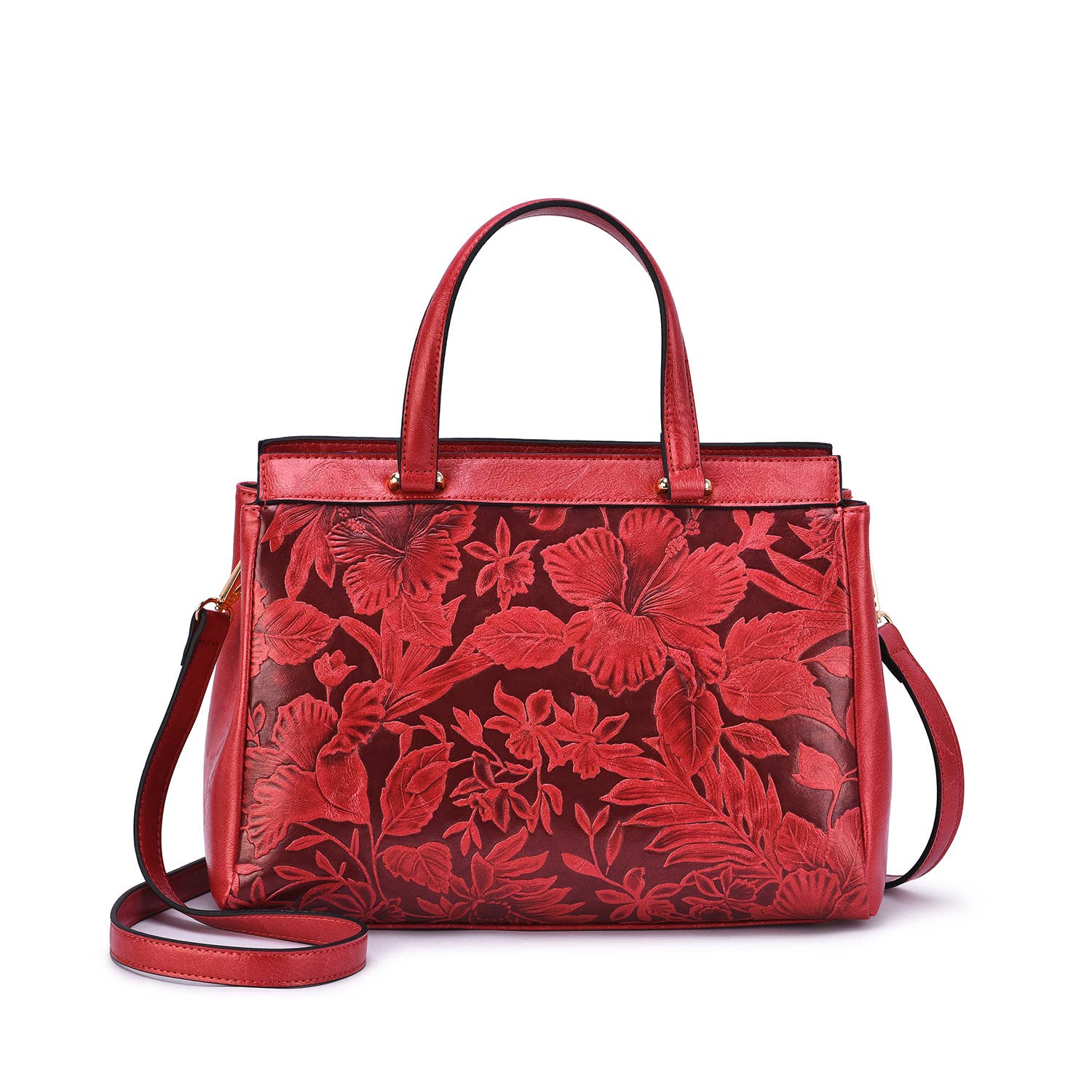 Salome 3D Embossed Floral Satchel - Mainstream Boutique