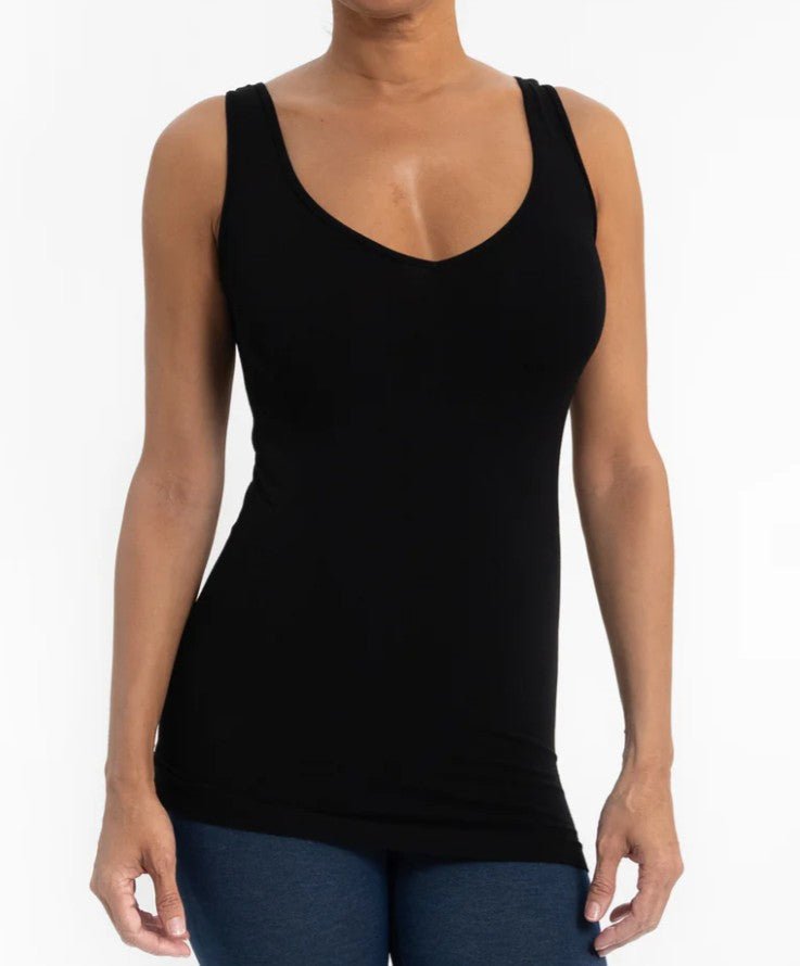 V - neck, Scoop Neck Reversible Tank - Mainstream Boutique